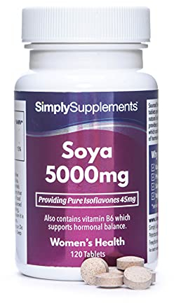 Soja-Isoflavone 5000mg | Angereichert mit Vitamin B6 zur Hormonellen Balance | Hochwirksame Formel, Einfach Einzunehmen | 120 Vegane Tabletten für 2 Monatsvorrat | Geeignet für Vegetarier & Veganer