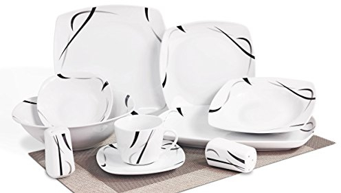 Combiné service de table + service à café 40 pièces Black Light TK-877 - pour 6 personnes