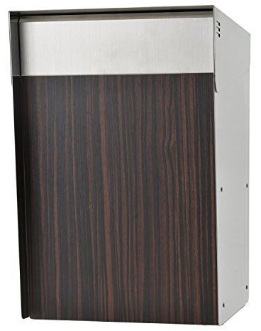 KATANABOX Mega OP - Stainless Steel Post Mount Modern Mailbox with Lock and Key, Waterproof Double Door Mid-Century Design, Rust-Proof Square Letterbox for House,Rural 16 x 10 x 13 (Ebony Wood)