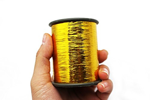 1 Spule, 8000 m, 12 Farben, Holografisches Lametta, Flashabou, Flaches Mylar-Lametta, funkelnd, Materialienbreite: 0,03 cm, gold