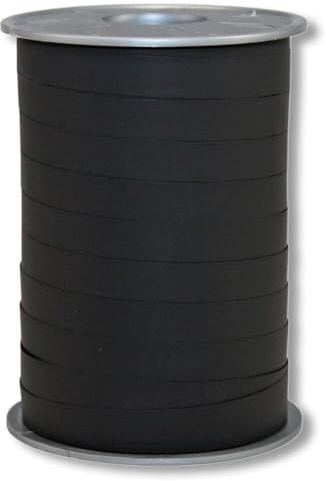 Wertpack Ringelband OPAK, Geschenkband, Polyband, Schwarz, matt, 10 mm x 200 m, 1 Rolle(n)
