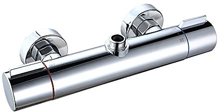 SYZMA Colonne de Douche, Colonne Douche sans Mitigeur sans Robinet Ensembles Colonne Douche Salle Bain Inox Hauteur Réglable thermostatique Ensemble de Douche (C,Blanc)