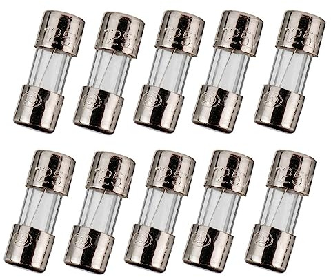 BOJACK F5AL125V 3.6x10 mm 5 A 125 V fuses 0.141x0.393 Inch 5 amp 125 Volt Fast Blow Glass Fuses (Pack of 10)