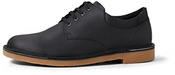 Clarks Herr Bushacre 3 Lo Oxford sko, Svart läder, 42.5 EU