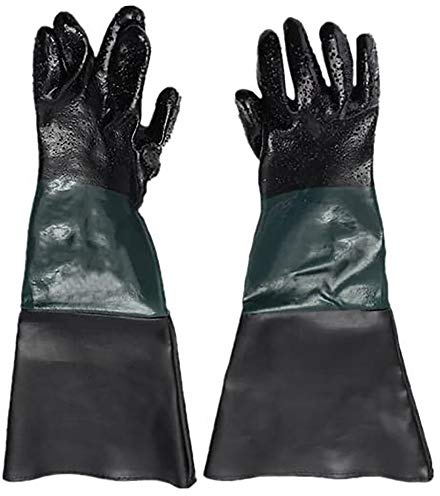 POFET 1 Pair Rubber Sandblasting Gloves, Safety Gloves for Work,60cm Replacement Labour Protection Gloves for Sand Blasting
