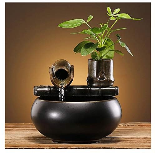 Fontana da Interni Piccole fontane da Tavolo Feng Shui Fontana d'Acqua Zen Relax Decorazioni da Tavolo Decorazione Ornamenti per Interni o all'aperto Fontane Decorative (Color : Rhyme of Bamboo)