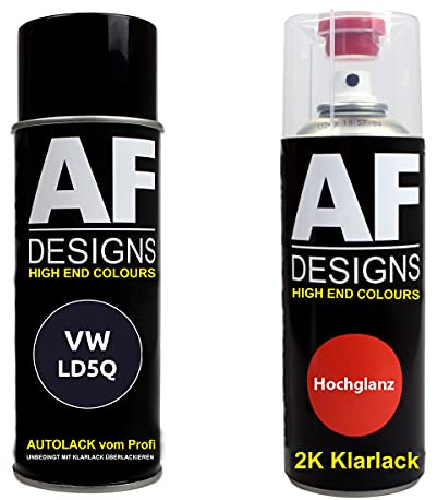 Autolack Spraydose Set für VW LD5Q Shadow Blue Metallic 2K Klarlack Basislack Sprühdose Spraydosen 2x400ml