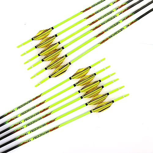 ACCMOS 32 Zoll Reinem Kohlenstoff Pfeil, Spine 400-1000 ID 4,2 mm Bogensport Pfeile Spiral Feder für Erwachsene Jugend Compoundbogen Recurvebögen Jagd und Schussübungen