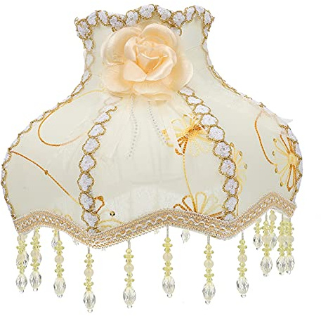 SOLUSTRE Stehlampe Lampenschirm Trommel Kronleuchter Europäische Retro Lampenschirm Retro Stoff Handgemachte Viktorianischen für Tisch Licht Tisch Lampe Stoffschirm