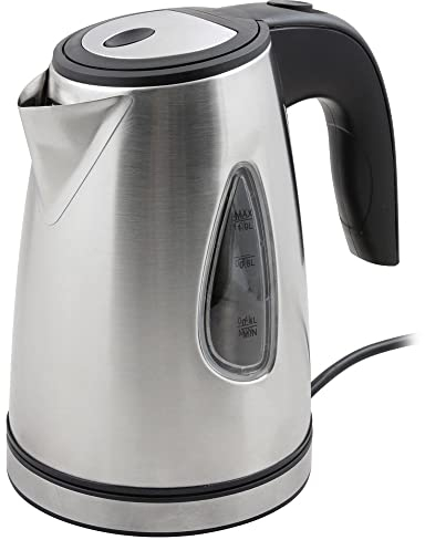 NAWA Home & Work - Hervidor Eléctrico 1500W, 1L, Acero Inoxidable | Ebullición Rápida | Filtro Extraíble | Base 360°, Plata