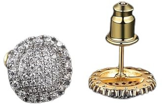 Banemi Retro Ohrringe, Ohrringe für Frauen Einfache Runde Cubic Zirkonia Friktion Back Ohrstecker Geschenk für Frau