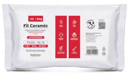 Gießpulver weiß Premium – Gips zum Gießen ungiftig & geruchlos – Giesspulver weiss für Silikonformen – Hochwertiger Keramikgips für Hobby, DIY & kreative Projekte - FIL CERAMIC (6 kg) | Giesspulver Weiss Für Silikonformen, Keramikgips Für Modellbau, Ungiftig Und Geruchlos, Hochwertig