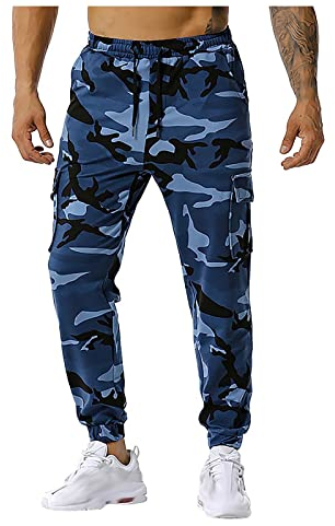 AYAZER Hosen Herren, Hosenbunderweiterung Jeans Hell Dunkel Herren Lange Hosenhosen Herren Hosen Herren Laufhosen Multi-Pocket Kleine Füße Hose Einfarbige Slim Tooling Casual Hosen (Grau,L)