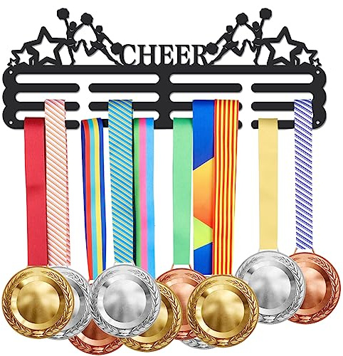 SUPERDANT Cheer Cheerleading-Medaillenhalter Pentagramm-Medaillen-Präsentationsständer Stabiler Stahl-Metallhalter Wandhalterung Keine Haken Über 60 Medaillen