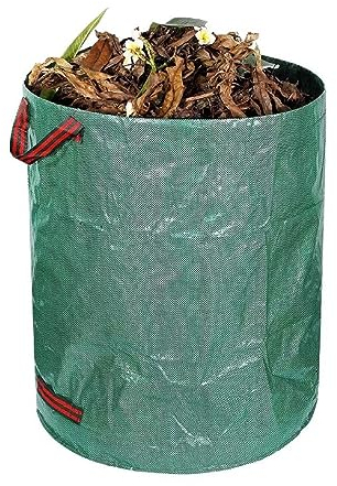 Sacchi per Rifiuti da Giardino,Sacchi Giardinaggio Pieghevole,Sacchi da Giardinaggio,Sacchi per Foglie Autoportanti,Sacchi Giardinaggio con Maniglie,60L Sacco per Rifiuti Riutilizzabili (45×38cm)