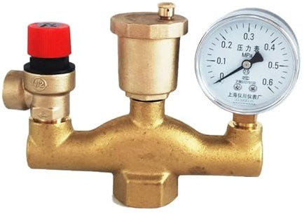 Druckminderer Wasser DN25 1 Zoll Messing Sicherheitsventil Druckentlastungskessel Automatisches Auslassventil Druckminderventil mit Manometer