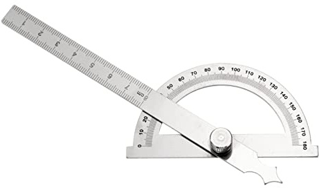 BESTonZON 180grado Righello Goniometro Acciaio Inossidabile Regolabile Con Bracci Duplicati Strumento Precisissimo Per Falegnameria e Progetti Design