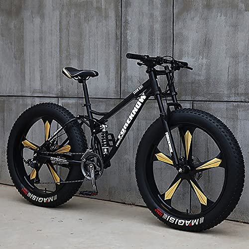 UJKDDDCC 26-Zoll-Mountainbikes, Fat Tire Mountain Trail Bike für Erwachsene, 7/21/24/27/30-Gang-Fahrrad, Hardtail-Mountainbike aus Kohlenstoffstahl, Mountainbike mit verstellbarem Sitz mit