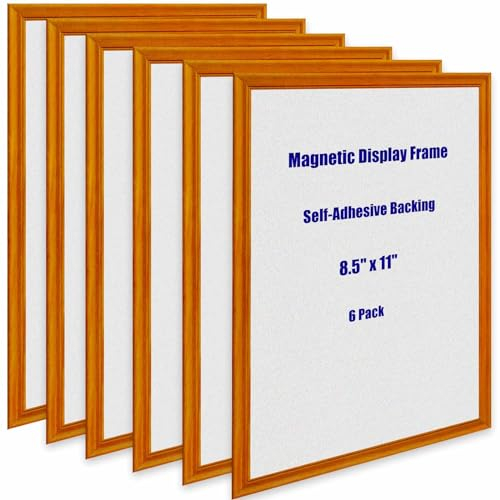 Ashoaza Magnetrahmen A4 Info-Rahmen Selbstklebend Magnet Bilderrahmen mit Magnetverschluss Infotasche Blatthalter für Informationsrahmen Wand und Fenster Info-Rahmen DIN A4, 6 Stück poster strips