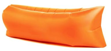 HUMAJORY Aufblasbares Lazy Sofa mit Tragetasche, Tragbarer Wasserdichter Anti-Luft-Leck-Luft-Strandstuhl, Aufblasbarer Couchstuhl for Outdoor-Camping, Reisen, Wandern, Pool, Strandpartys(Orange)