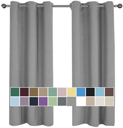 CHENG Isolation Phonique Rideau, Draperies Tombé, Isolant Thermique Imperméable Réduction du Bruit, pour Chambre, Salon, Bureau, 280x180cm(Hauteur x Largeur) Gris Clair, 2 pièces