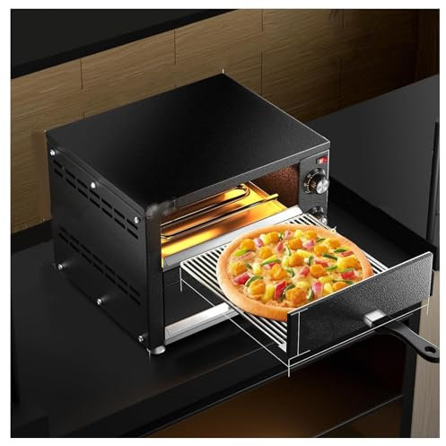 Llchaensc Forno Pizza Doppio Professionale, 2200W Forno per Pizza Elettrico in Acciaio Inox,120Min Timer, 0-300℃ Controllo Temperatura