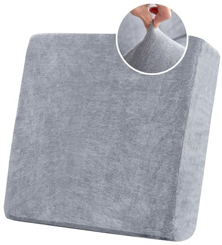 BXFUL Sofa Seat Cushion Covers, Chenille Sofa Cushion Slipcovers, High Stretch Couch Cushion Covers Replacement Non Slip Furniture Slipcover with Elastic Bottom (1-Seater,Grey)