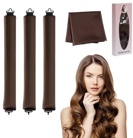 Cretosou 3 Piezas Rizador de Pelo Sin Calor de Goma, Ondas Overnight Blowout Para Persona Perezosa, Para Todos Los Tipos de Cabello