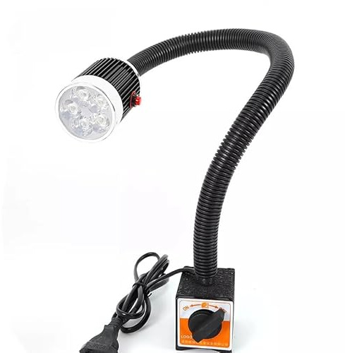 LED Work Light 220V Industrial Flexible CNC Lathe Machine LED Working Lamp W/Fixed Base 5W Gooseneck Flexible Goose Neck Work lamp for Machine Tools Lathe Industrial Lighting