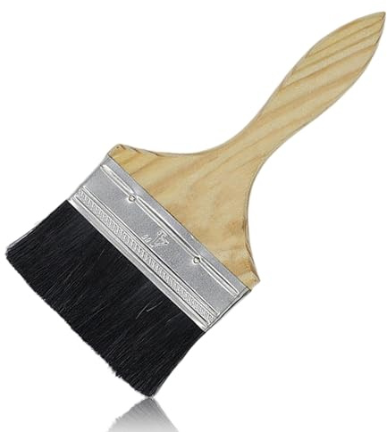 Wooden Handle Masonry Paintbrush,Thick Chip Paint Brush for Painting Walls and Fence Staining,4 Inch Paint Brush for Varnish, Paste, Gesso and Limewash