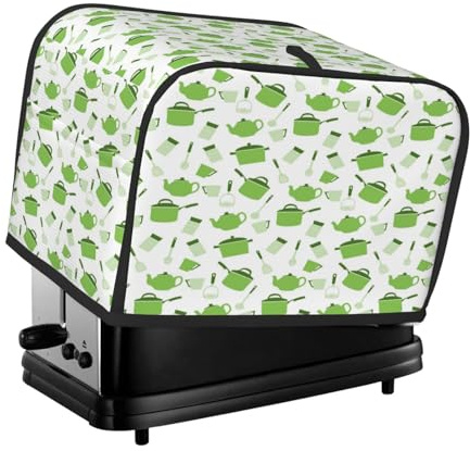 Copertura per tostapane a 2 fette, per utensili da cucina, con tasche, per piccoli elettrodomestici da cucina, protezione dalle impronte digitali, lavabile in lavatrice