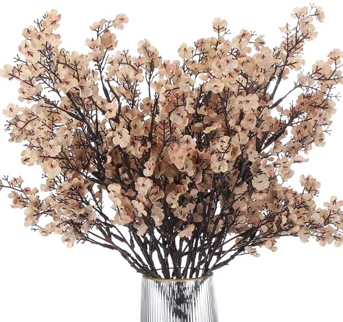 PATIKIL Artificial Flowers, 9pcs European Fake Flowers DIY Bouquet Fake Floral for Home Garden Kitchen Decor Wedding Party Decoration Light Orange
