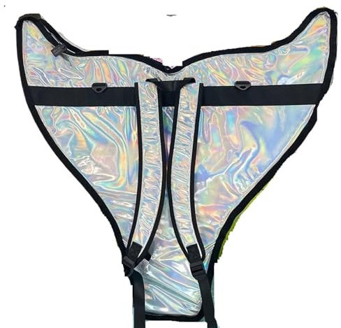 ZJHESXV Schwimmflossen Meerjungfrauenflossen, weiße Silikon-Einzelflossen, Freitauchen, Schwimmen for Erwachsene, Tauchtraining, Meerjungfrauenschwanz, Kurze Flossen Zum Schwimmen Und Schnorcheln