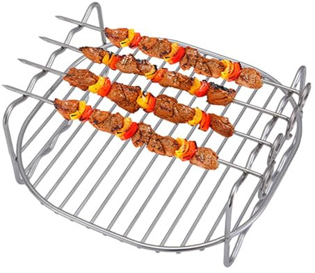 Air Fryer Accesorios con pinchos – 12 piezas de pinchos para freidora de aire, barbacoa y barbacoas | Pincho antiadherente con asas resistentes al calor, kit de asador para freidora de aire para carne