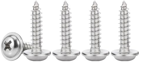 Drenky Vis Autotaraudeuses à TêTe Ronde Avec Rondelles M3x12mm Vis Cruciformes à Bois Inox 304 Vis Placo à TêTe Large BombéE, EntièRement Fileté, 50 Pièces