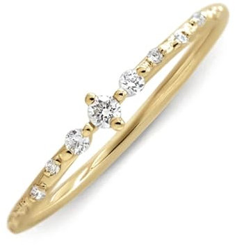 Mesnt 14K Gelbgold Damen Goldring 585 Echtgold mit Runde Form Moissanit, Größe 65 (20.7)