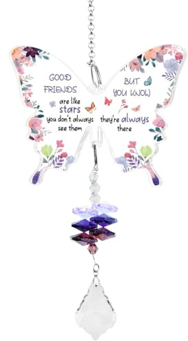 Butterfly Acrylic Plaque Crystal Suncatcher, Friendship Keepsake Gifts for Women & Best Friends, Decorative Presents for Birthday, Christmas, Anniversary, Graduation & Special Occasions