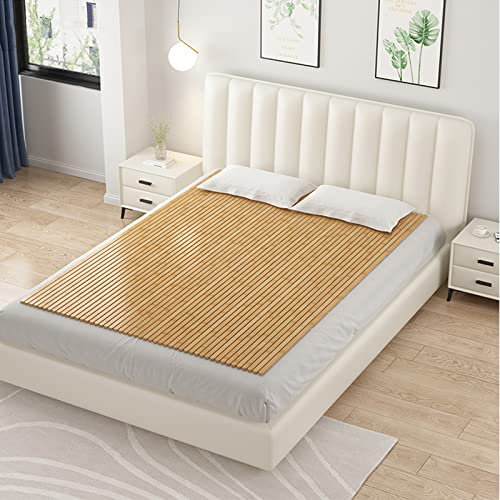 Colchón de bambú personalizable, base de cama plegable para un mejor sueño, tapete portátil para dormir (ancho x largo: 0,9 x 1,9 m), mejora la comodidad y la calidad del sueño