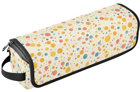 Watercolorful Polka Dots Hair Tools Travel Bag with Heat Resistant Mat Large Capacity Hair Tool Organizer for Flat Irons, Straighteners, Curling Irons, Portable Organizer