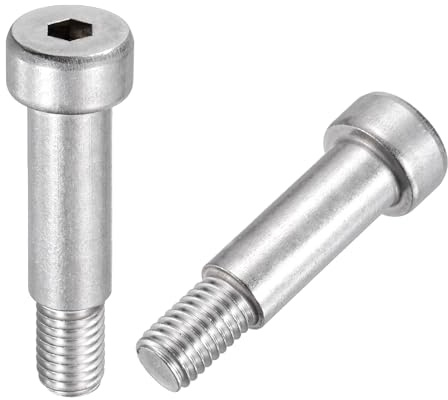 sourcing map Lot de 2 boulons à épaulement en acier inoxydable 304 de 12 mm de diamètre d'épaule de 30 mm de longueur d'épaule M10 x 1,5 à douille hexagonale pour machines de moulage par injection