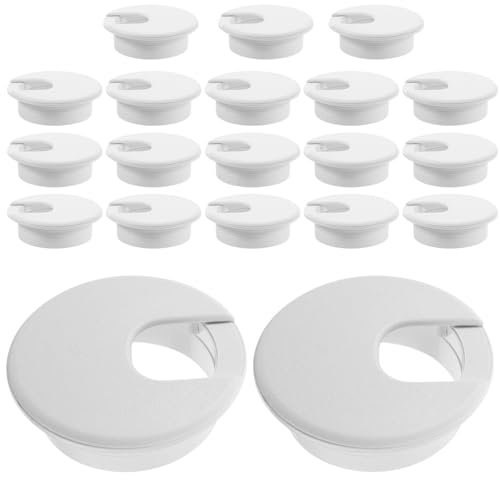 HOMOCONO 20pcs Elegant Desk Wire Tidy Plastic Grommet Cable Hole Covers Large Capacity Versatile for Workspace