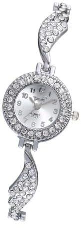 Beaupretty Fashion Rhinestone Quartz Watch for Women Elegant Bangle Bracelet Comfortable Daily Wear for Parties Dates and Casual Outings