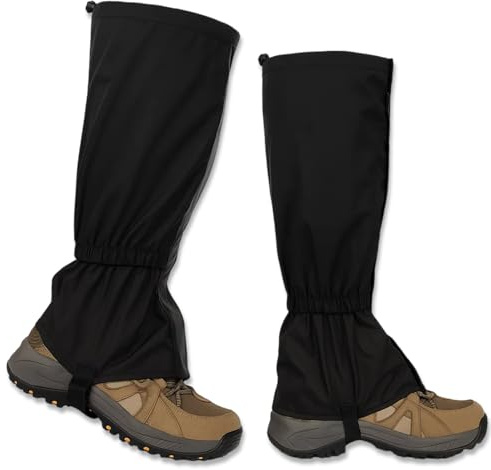 HcvGcm Gamaschen Wandern, wasserdichte Gamaschen Für Outdoor-Aktivitäten, Wander Gamaschen, Leicht Und Atmungsaktiv Mit Klettverschluss, Ideal Für Wandern, Klettern, Jagen Und Skifahren, Schwarz