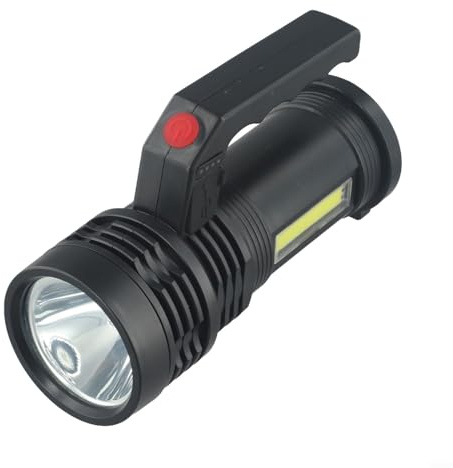 HomeVortex Lampe torche LED rechargeable avec 4 modes d'éclairage IP44 étanche chargement USB pour camping, randonnée, pêche, chasse, utilisation en extérieur