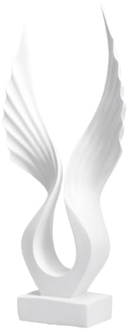 Sosoport Lifelike White Angel Wing Statue Resin Sculpture Ornaments for Living Room Tabletop Decor Home Decor Accent for Wine Cabinet and Bedroom