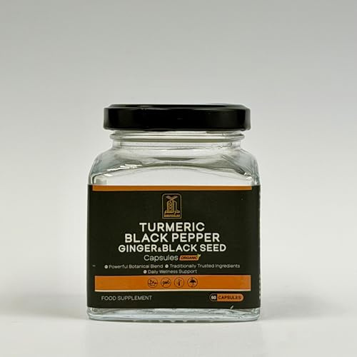 Capsule di zenzero e semi neri di curcuma pepe nero