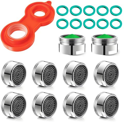 10 Piezas Aireador Grifo Cocina, M24 Aireador Grifo Lavabo con Llave Filtro - Ahorra Hasta un 60% Atomizador Grifo para Grifo de Lavabo de Cocina y Baño