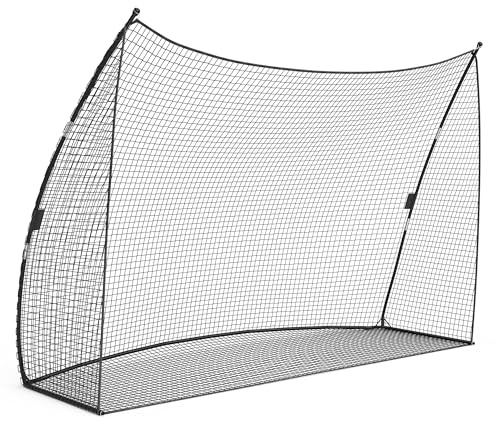 Garvee Golf Übungsnetz 305x217cm, Große Trainingshilfe für Garten & Indoor, Stabiles Abschlagnetz mit Eisenrahmen & PE-Netz, Profi Golf Sport-Equipment, Schwarz