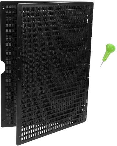 Healvian Lavagna Scrittura Braille Portatile 27 Righe 30 Celle con Penna Inclusa Strumento Didattico per Ipovedenti e Apprendimento Braille a Casa