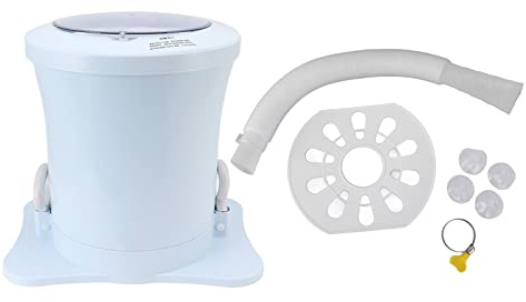 OEBUAFI Machine de Déshydratation Manuelle, Mini Sèche-Linge Portable, Déshydrateur de Vêtements à Corde de Traction 2500 Tr/min avec Panier Amovible pour Dortoir, Linge, Chaussettes, (BLUE)